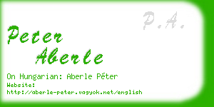 peter aberle business card